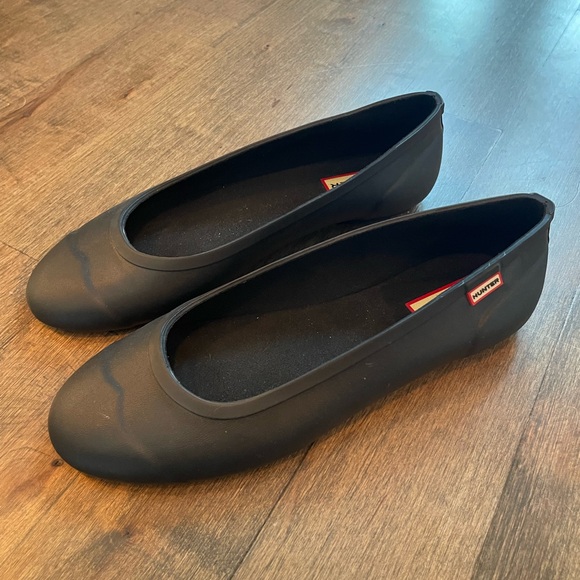 Hunter Shoes - Hunter Waterproof Original Tour Ballet Flats Black US Size 7 (UK 5)